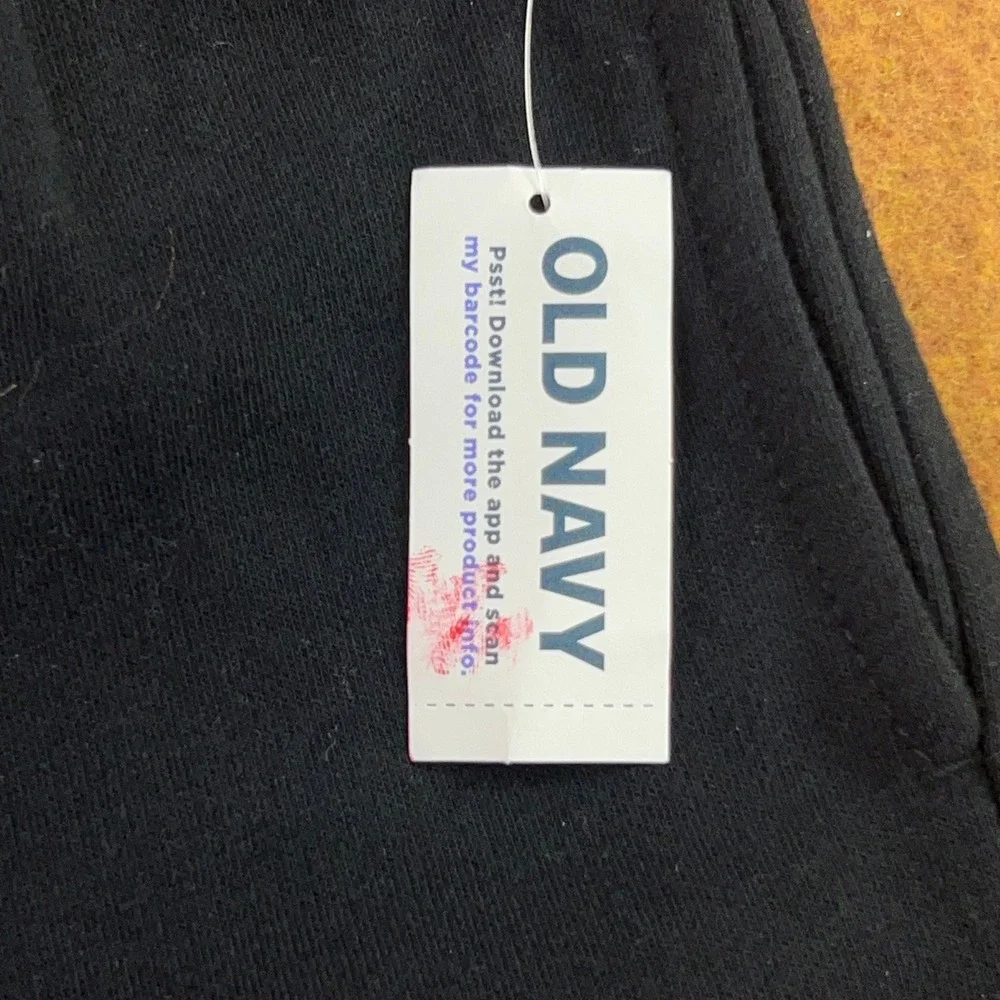 Old Navy Kids Small (6-7) Black Fleece Drawstring Straight Leg Sweatpants NWT